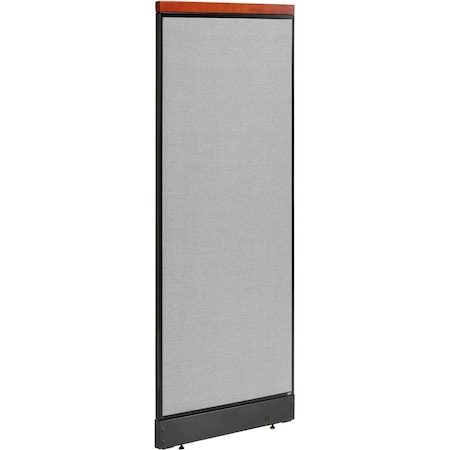 Interion By Global Industrial Interion Deluxe Non-Electric Office Partition Panel with Raceway, 24-1/4inW x 65-1/2inH, Gray 694748NGY
